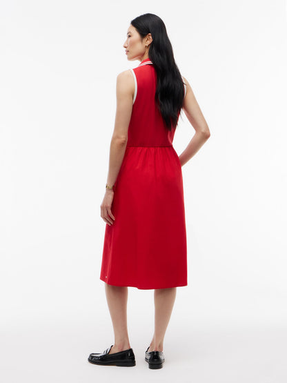 Tommy Hilfiger Mixed-Media Sleeveless Polo Midi Dress