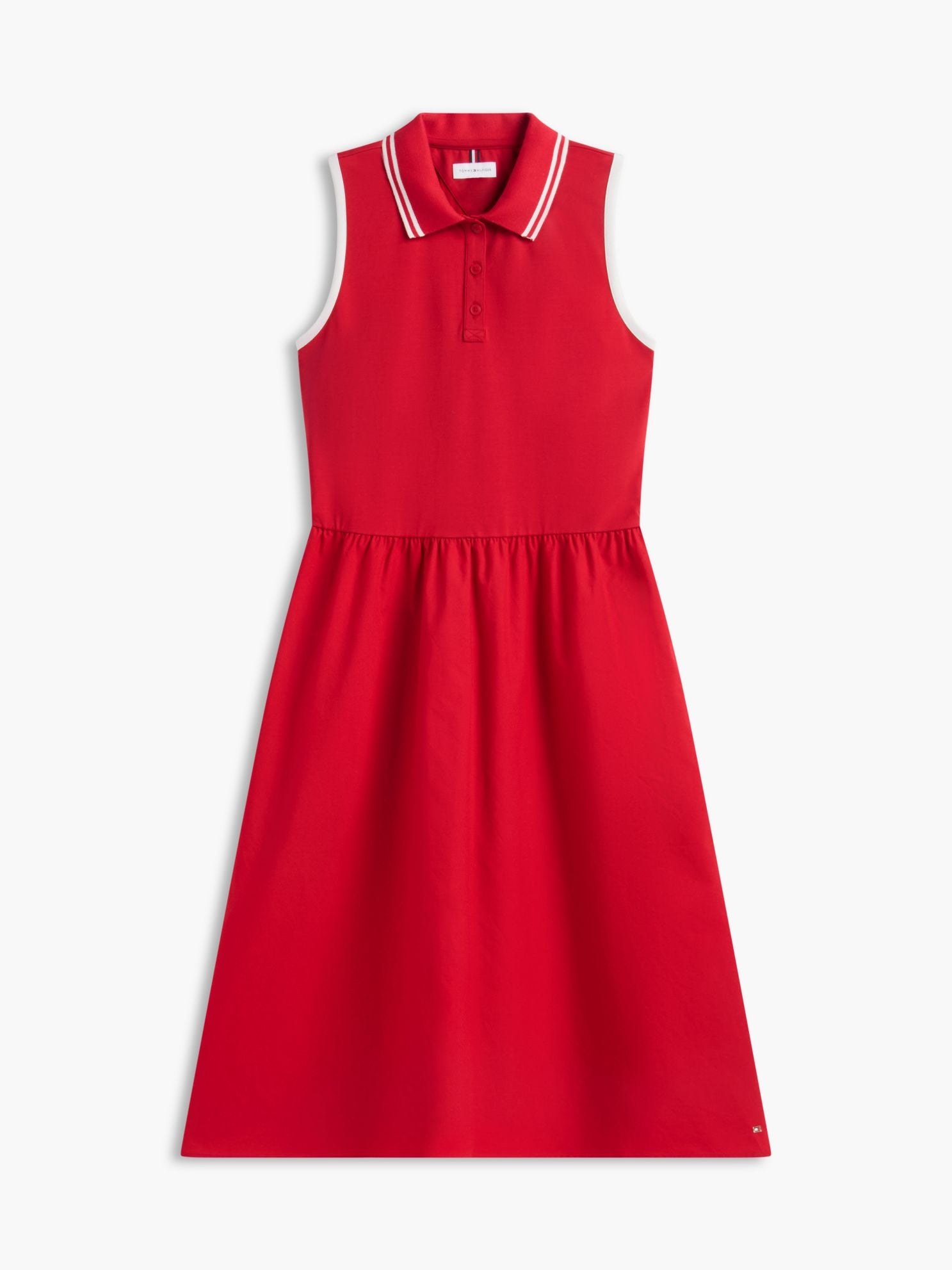 Tommy Hilfiger Mixed-Media Sleeveless Polo Midi Dress