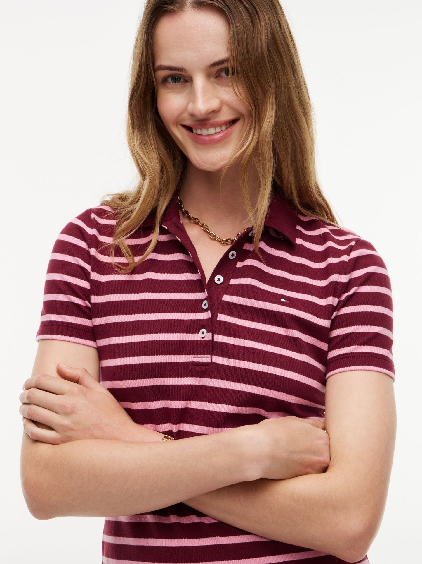 Tommy Hilfiger Striped Stretch Pique Polo Dress