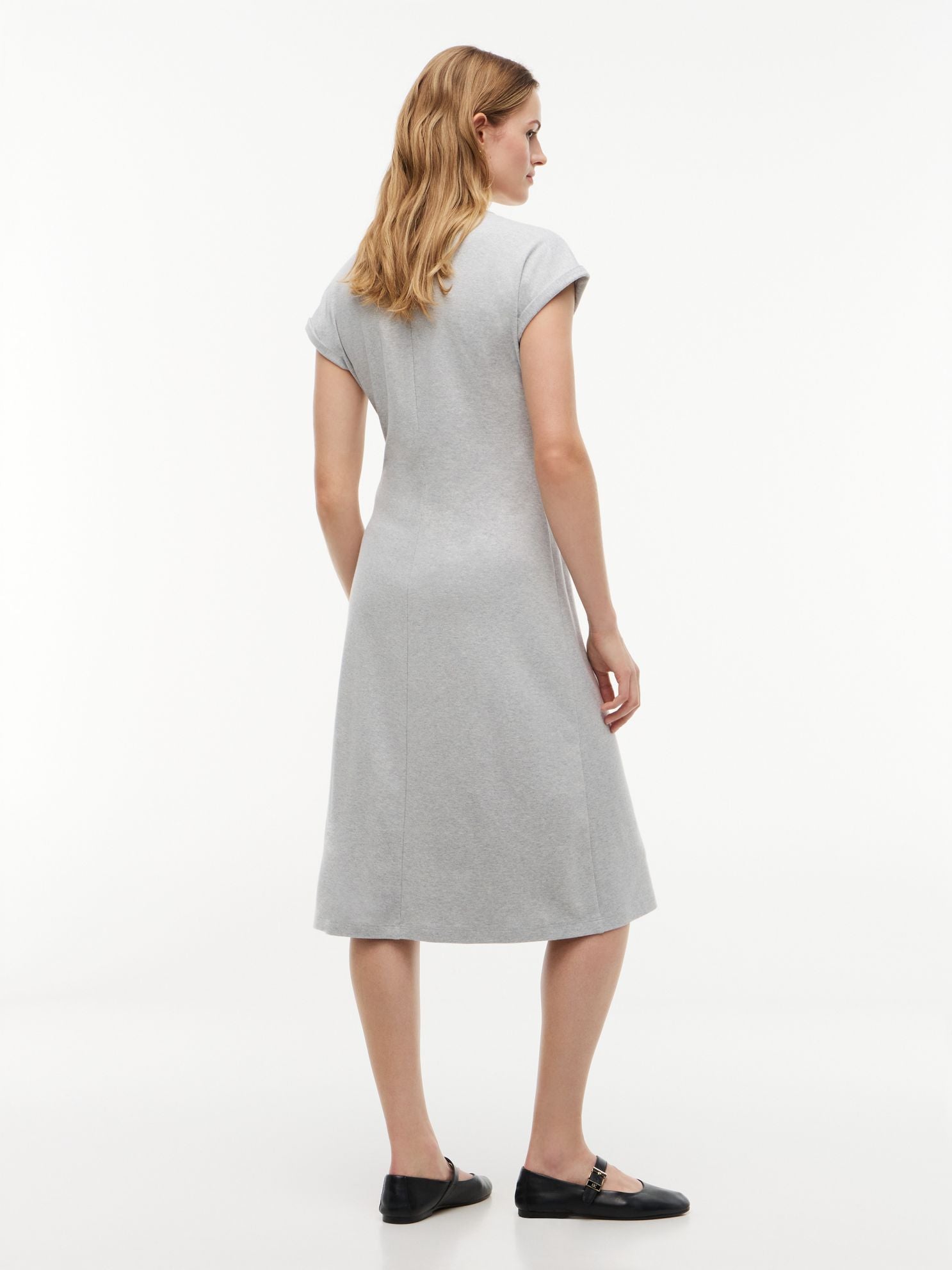 Tommy Hilfiger Gold-Button Interlock Midi Dress