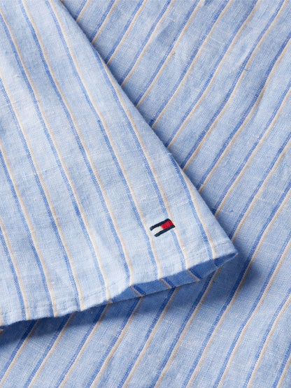 Tommy Hilfiger Striped Linen Mini Wrap Dress