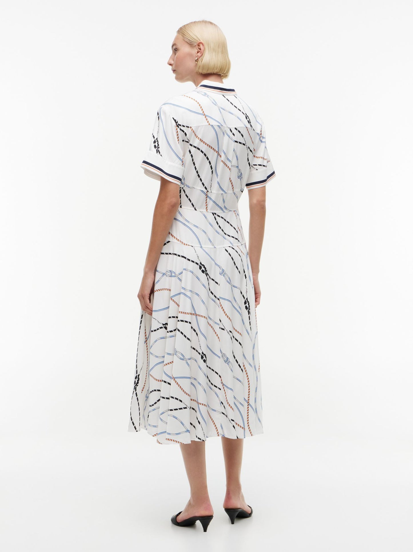 Tommy Hilfiger Rope Print Fluid Twill Midi Shirtdress