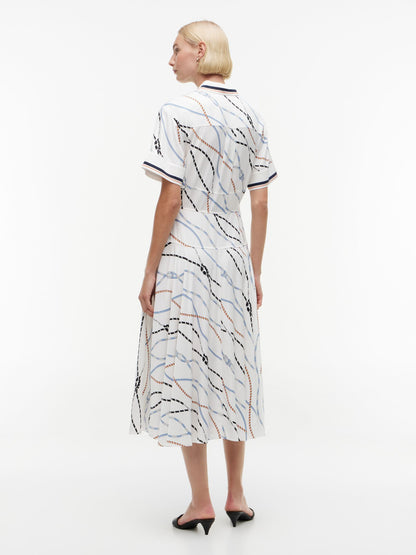 Tommy Hilfiger Rope Print Fluid Twill Midi Shirtdress
