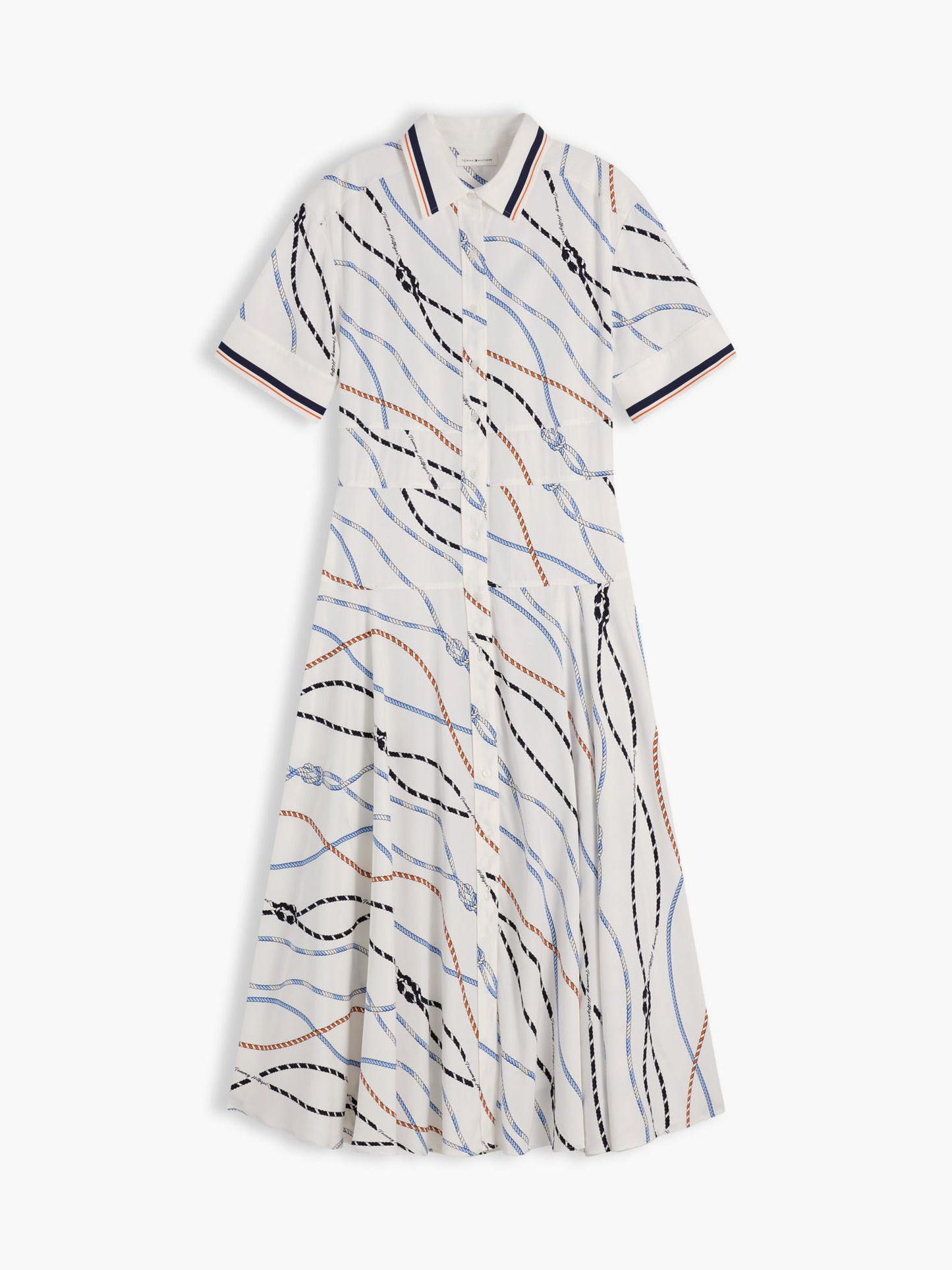 Tommy Hilfiger Rope Print Fluid Twill Midi Shirtdress
