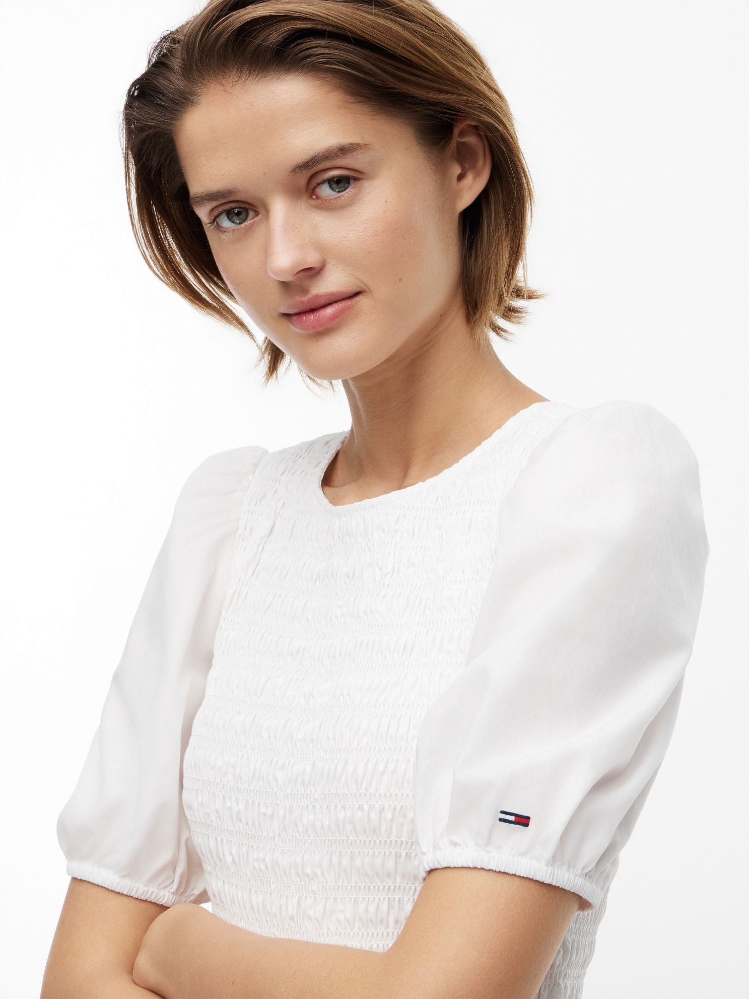 Tommy Hilfiger Tommy Jeans Shirred Poplin Mini Dress