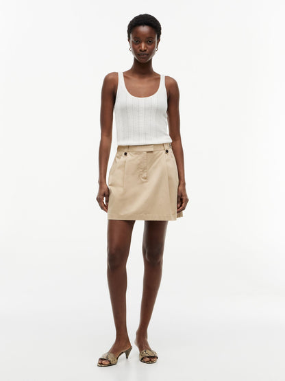 Tommy Hilfiger Pleated Stretch Chino Mini Skirt