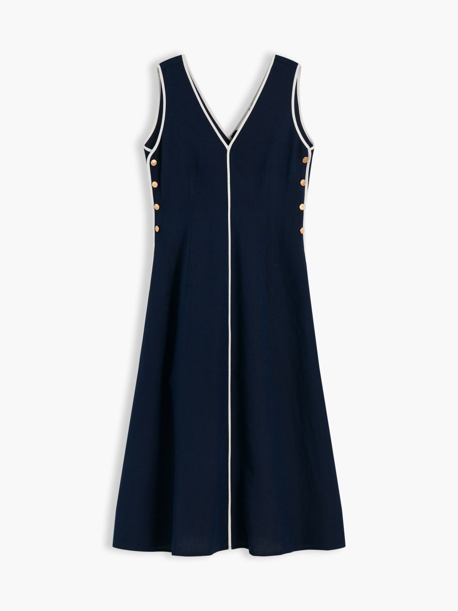 Tommy Hilfiger Nautical Linen-Blend Midi Dress