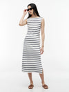 Navy Blue / Ecru Stripe