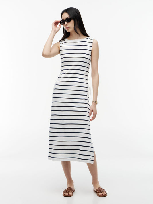 Tommy Hilfiger Sleeveless Side-Tie Boatneck Midi Dress