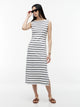 Navy Blue / Ecru Stripe