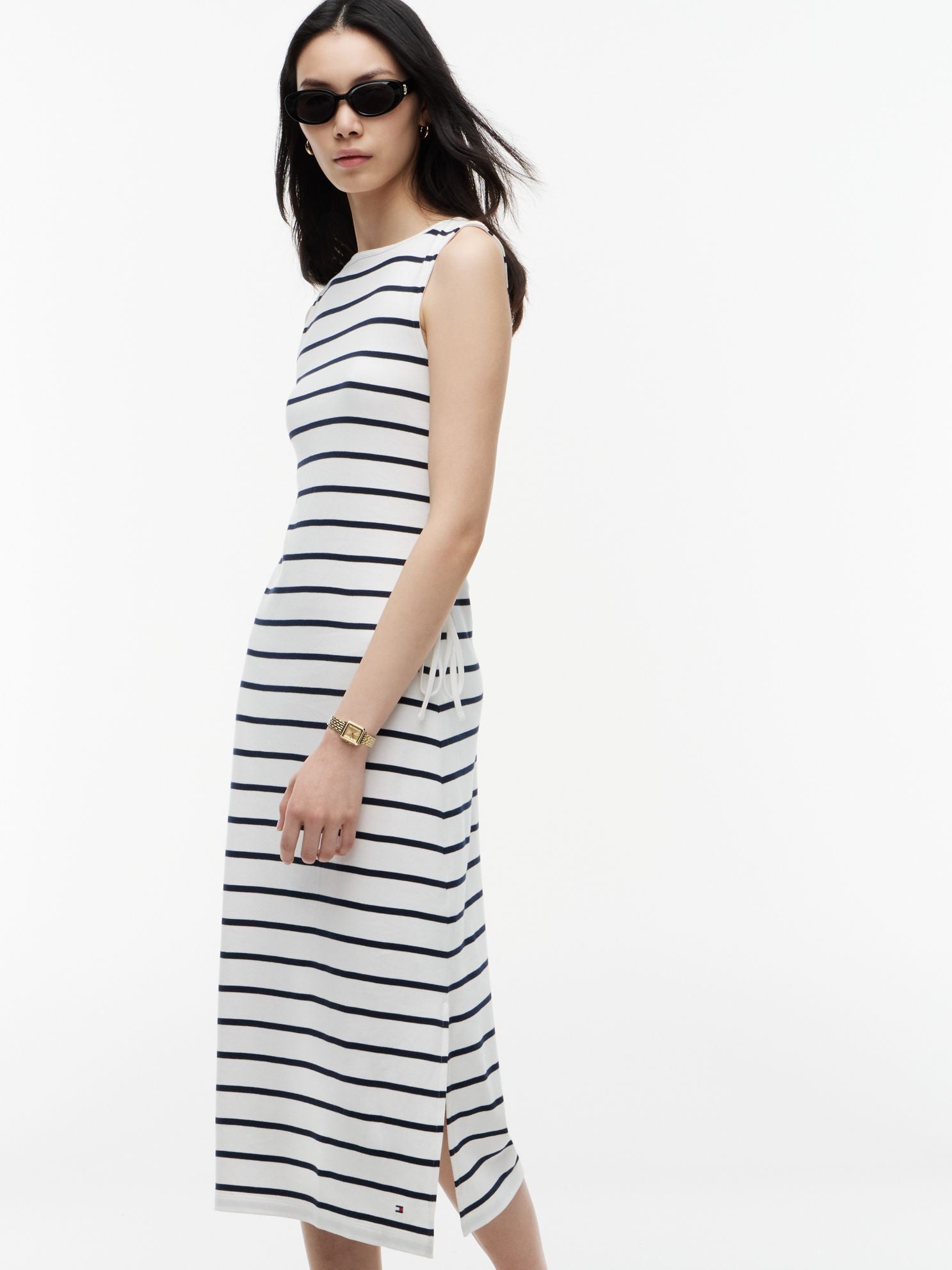 Tommy Hilfiger Sleeveless Side-Tie Boatneck Midi Dress