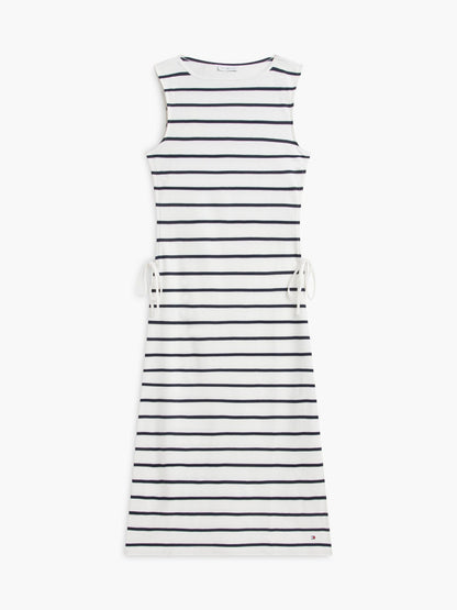 Tommy Hilfiger Sleeveless Side-Tie Boatneck Midi Dress
