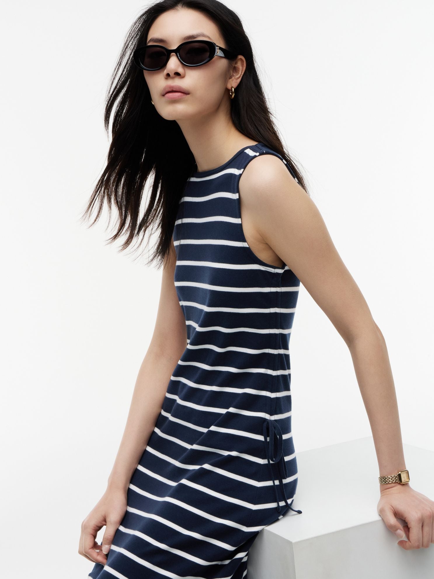 Tommy Hilfiger Sleeveless Side-Tie Boatneck Midi Dress