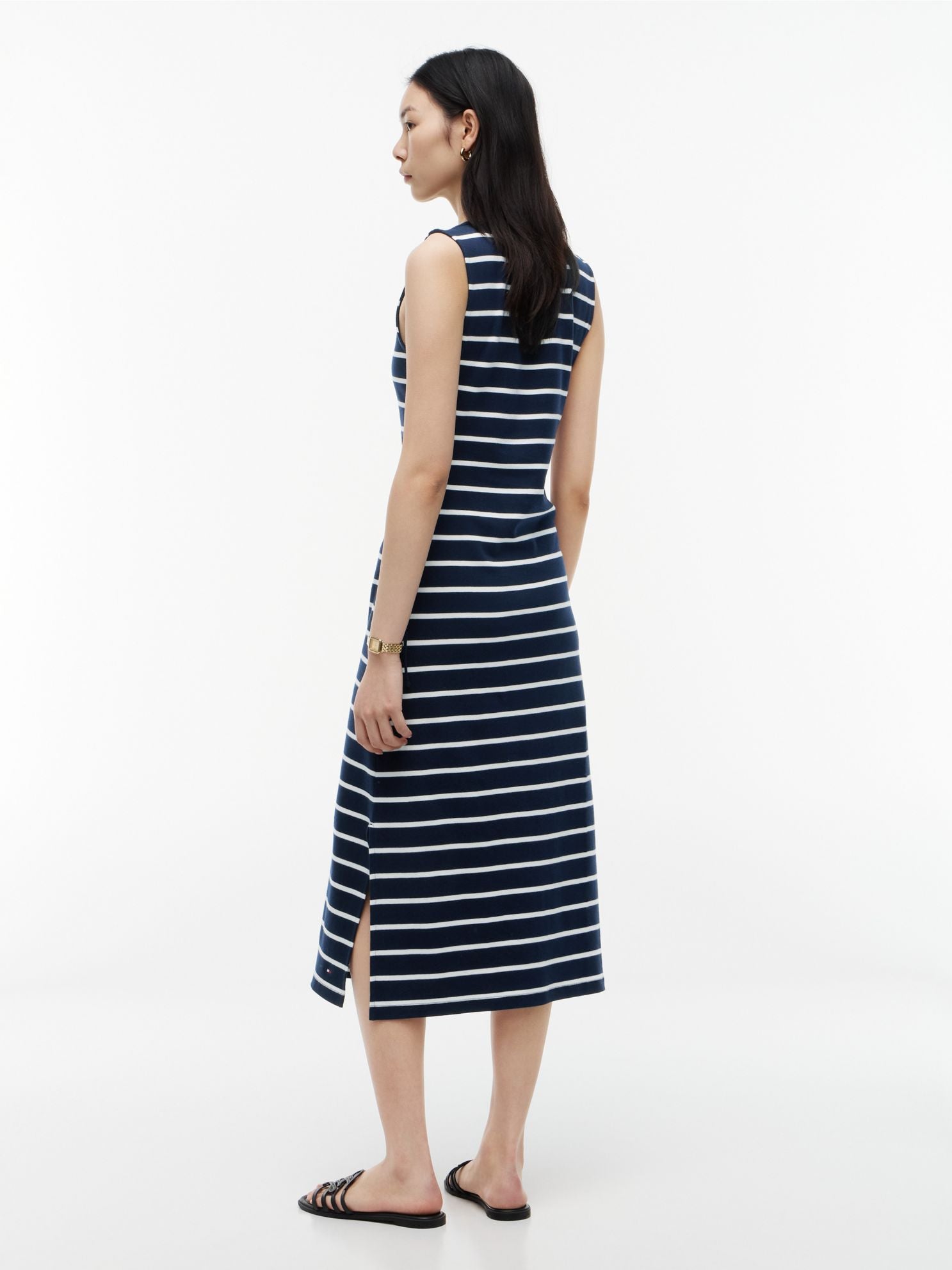 Tommy Hilfiger Sleeveless Side-Tie Boatneck Midi Dress