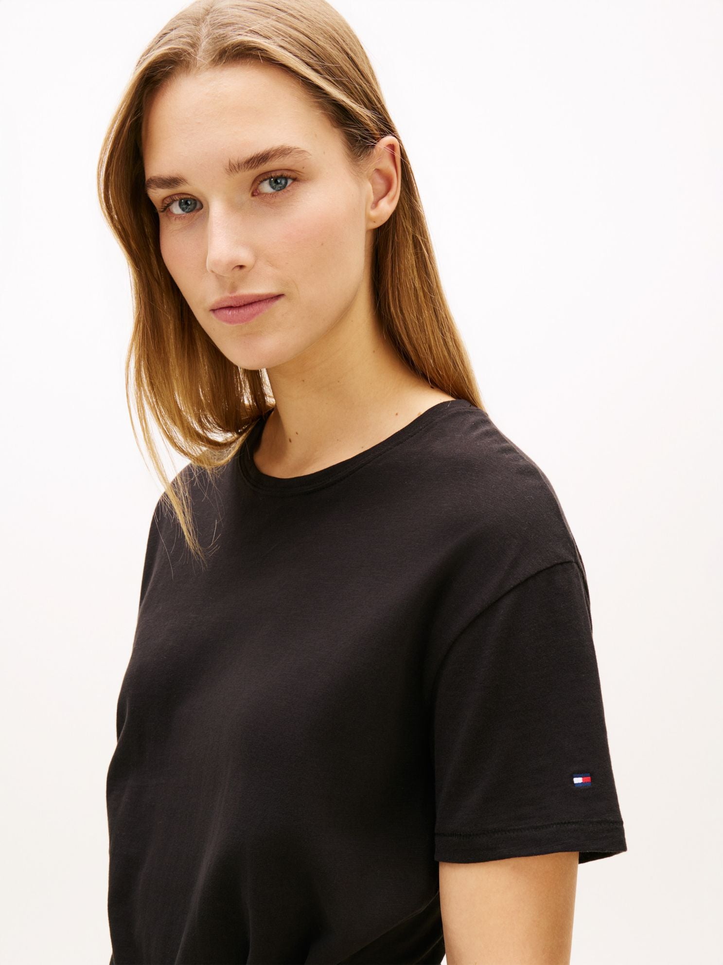 Tommy Hilfiger Tie-Front Slub Cotton Midi T-Shirt Dress