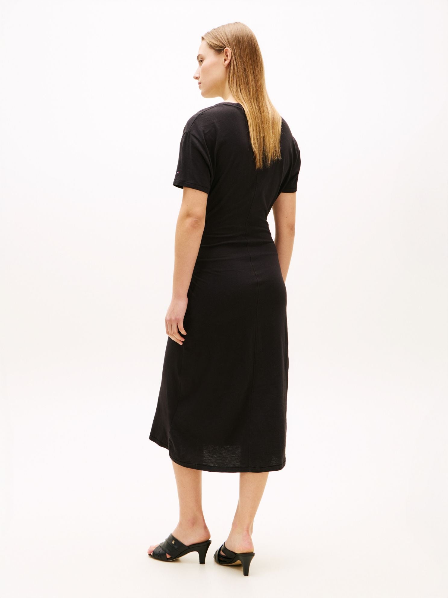 Tommy Hilfiger Tie-Front Slub Cotton Midi T-Shirt Dress