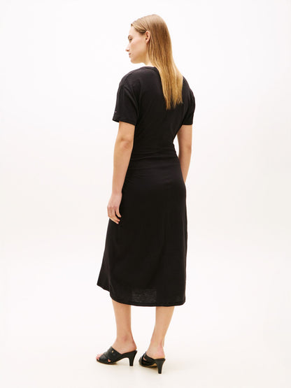 Tommy Hilfiger Tie-Front Slub Cotton Midi T-Shirt Dress