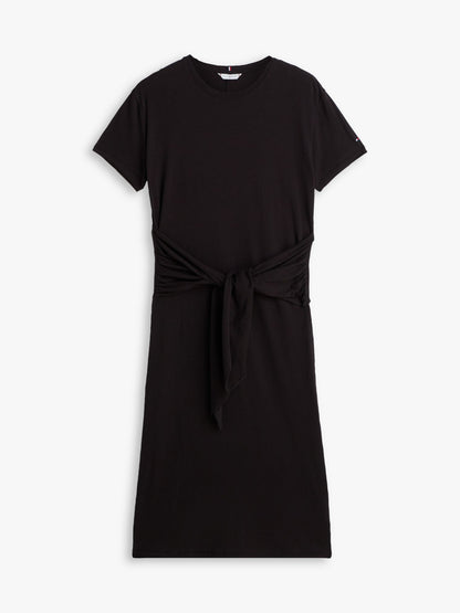 Tommy Hilfiger Tie-Front Slub Cotton Midi T-Shirt Dress