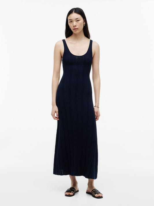 Tommy Hilfiger Cable Knit Pointelle Midi Tank Dress