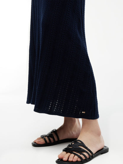 Tommy Hilfiger Cable Knit Pointelle Midi Tank Dress