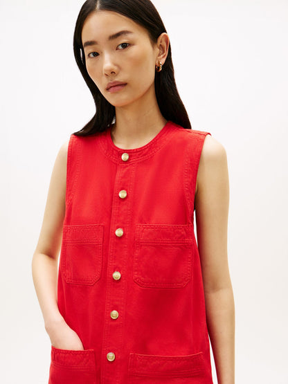 Tommy Hilfiger Patch Pocket Denim Shift Mini Dress