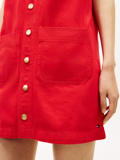 Tommy Hilfiger Patch Pocket Denim Shift Mini Dress