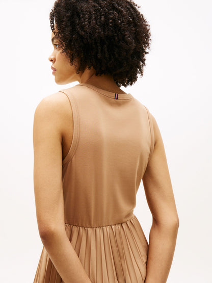 Tommy Hilfiger Mixed-Media Pleated Tank Dress