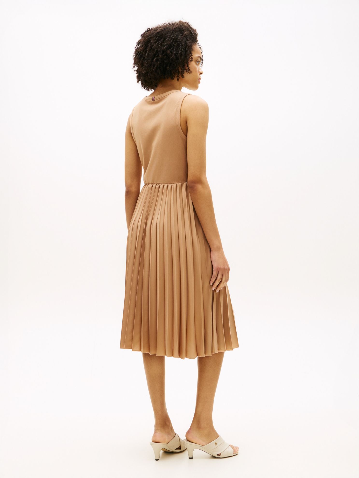 Tommy Hilfiger Mixed-Media Pleated Tank Dress