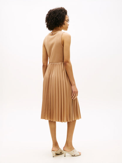 Tommy Hilfiger Mixed-Media Pleated Tank Dress
