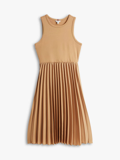 Tommy Hilfiger Mixed-Media Pleated Tank Dress