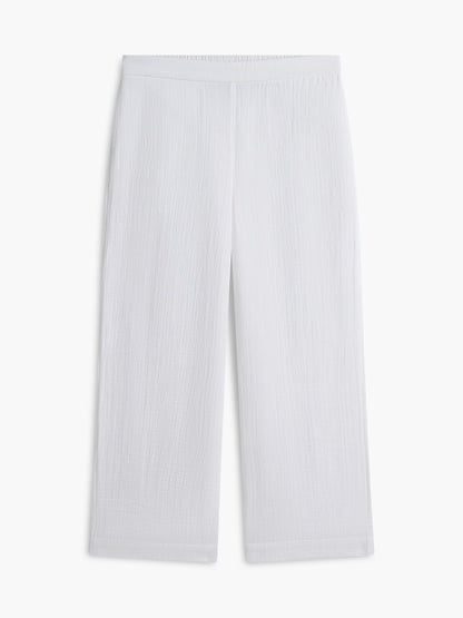 Tommy Hilfiger Cotton Gauze Cropped Wide Leg Pant