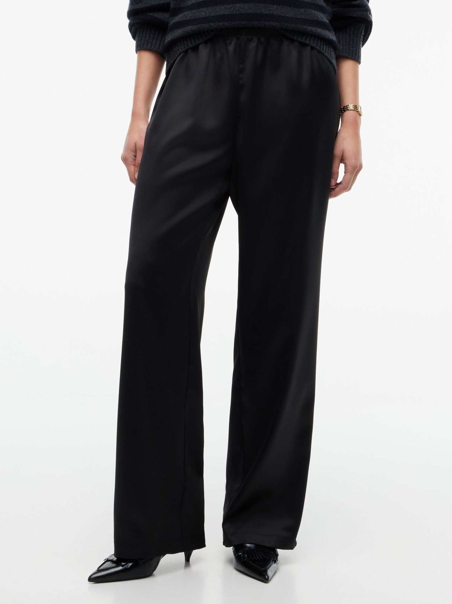 Tommy Hilfiger Stretch Satin Pull-On Wide-Leg Pant