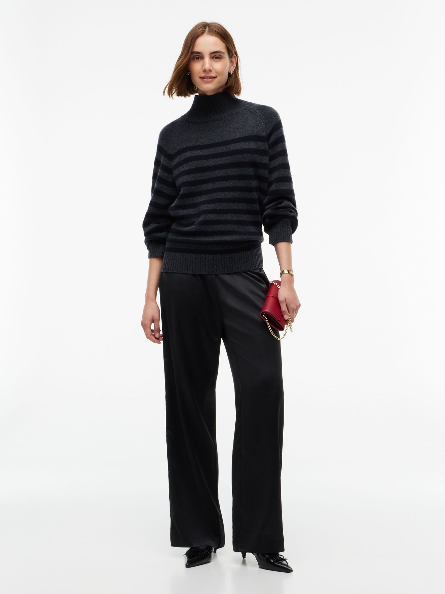 Tommy Hilfiger Stretch Satin Pull-On Wide-Leg Pant