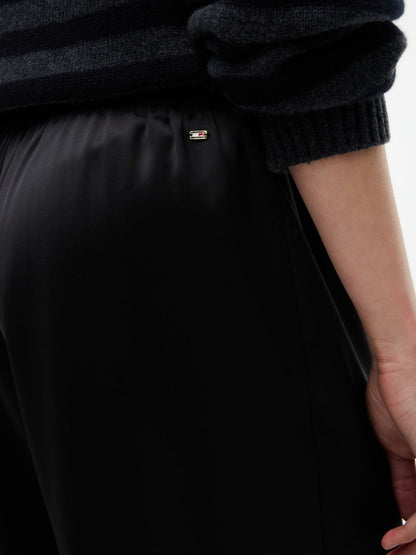 Tommy Hilfiger Stretch Satin Pull-On Wide-Leg Pant
