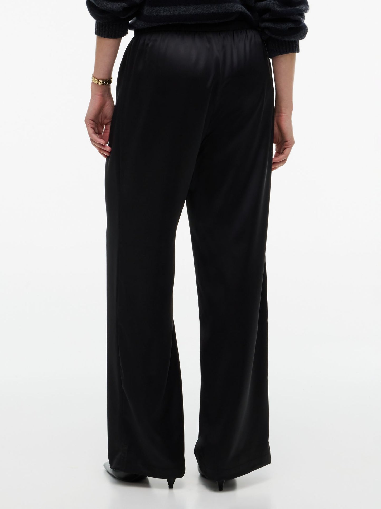 Tommy Hilfiger Stretch Satin Pull-On Wide-Leg Pant