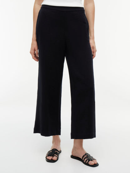 Tommy Hilfiger Cotton Gauze Cropped Wide Leg Pant