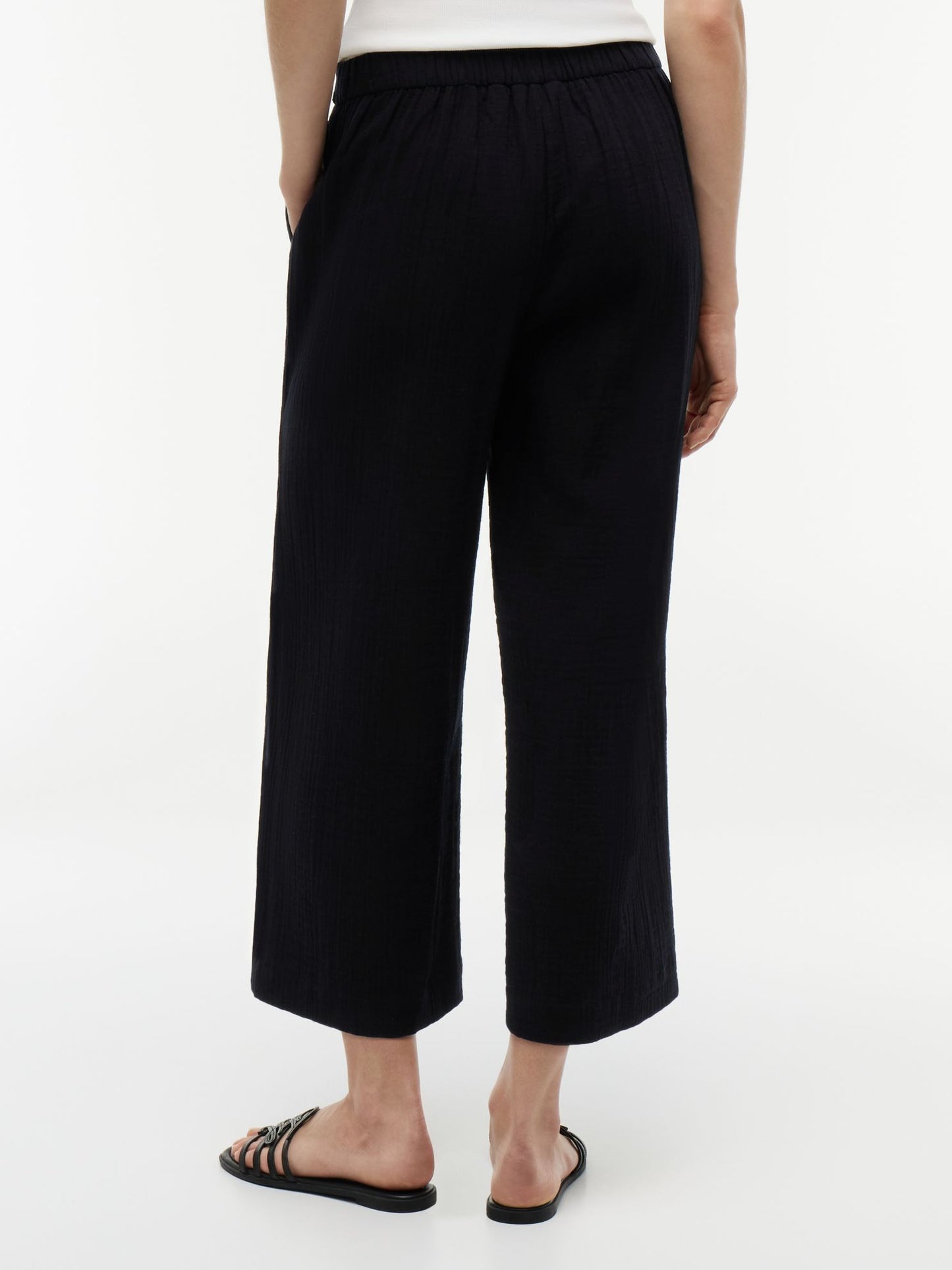 Tommy Hilfiger Cotton Gauze Cropped Wide Leg Pant