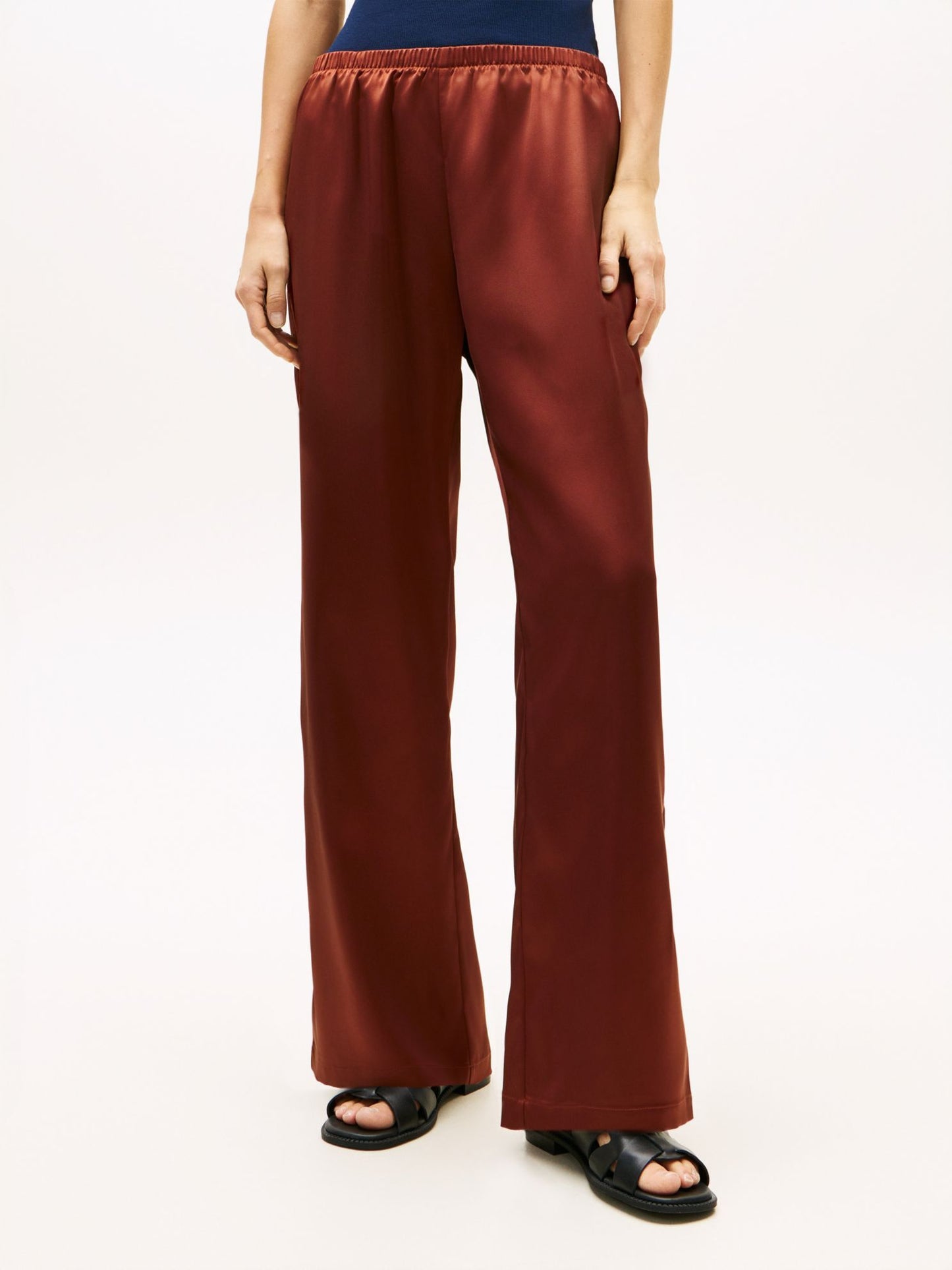 Tommy Hilfiger Stretch Satin Pull-On Wide-Leg Pant
