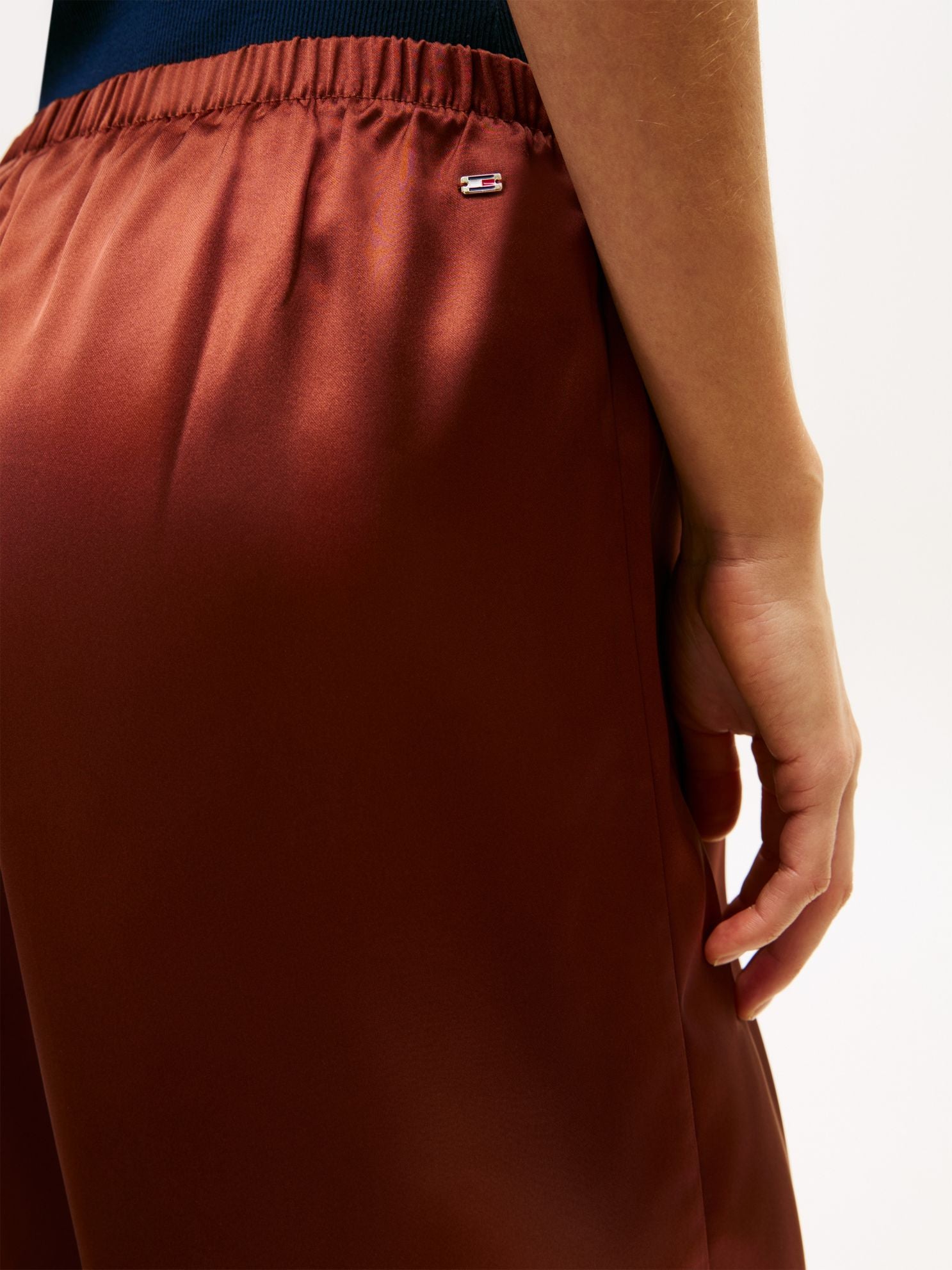 Tommy Hilfiger Stretch Satin Pull-On Wide-Leg Pant