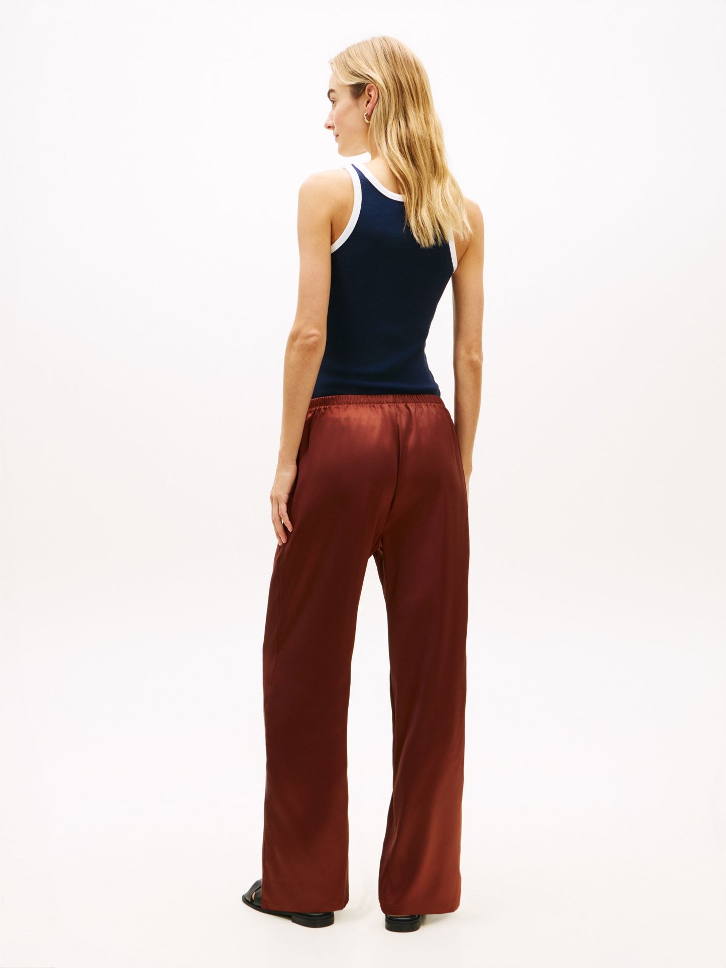 Tommy Hilfiger Stretch Satin Pull-On Wide-Leg Pant