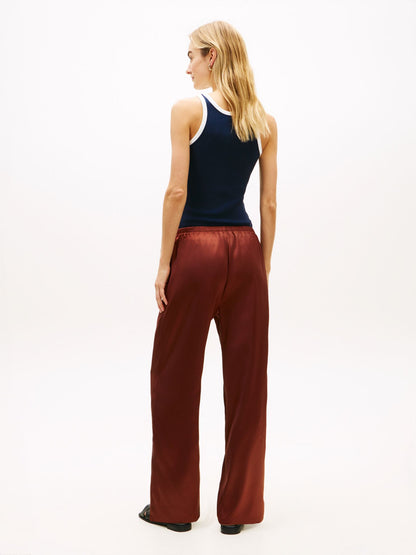 Tommy Hilfiger Stretch Satin Pull-On Wide-Leg Pant
