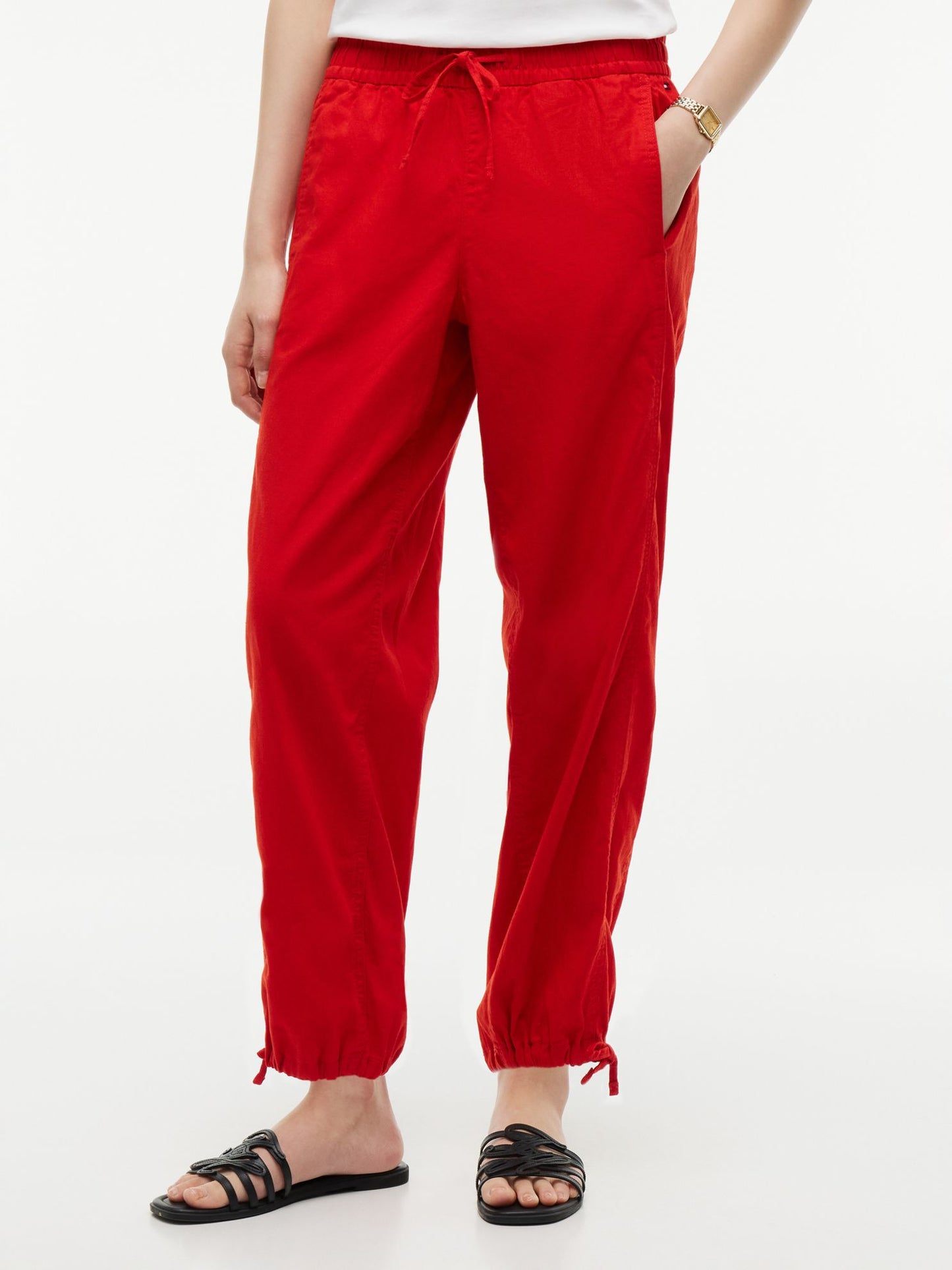 Tommy Hilfiger Linen-Cotton Blend Pull-On Pant