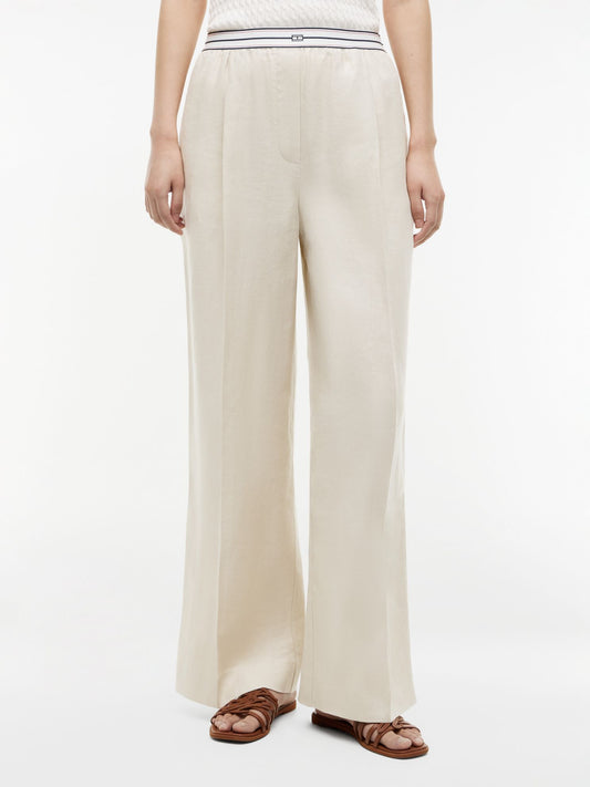 Tommy Hilfiger Straight Linen Pull-On Pant