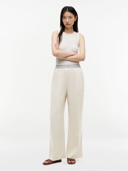 Tommy Hilfiger Straight Linen Pull-On Pant