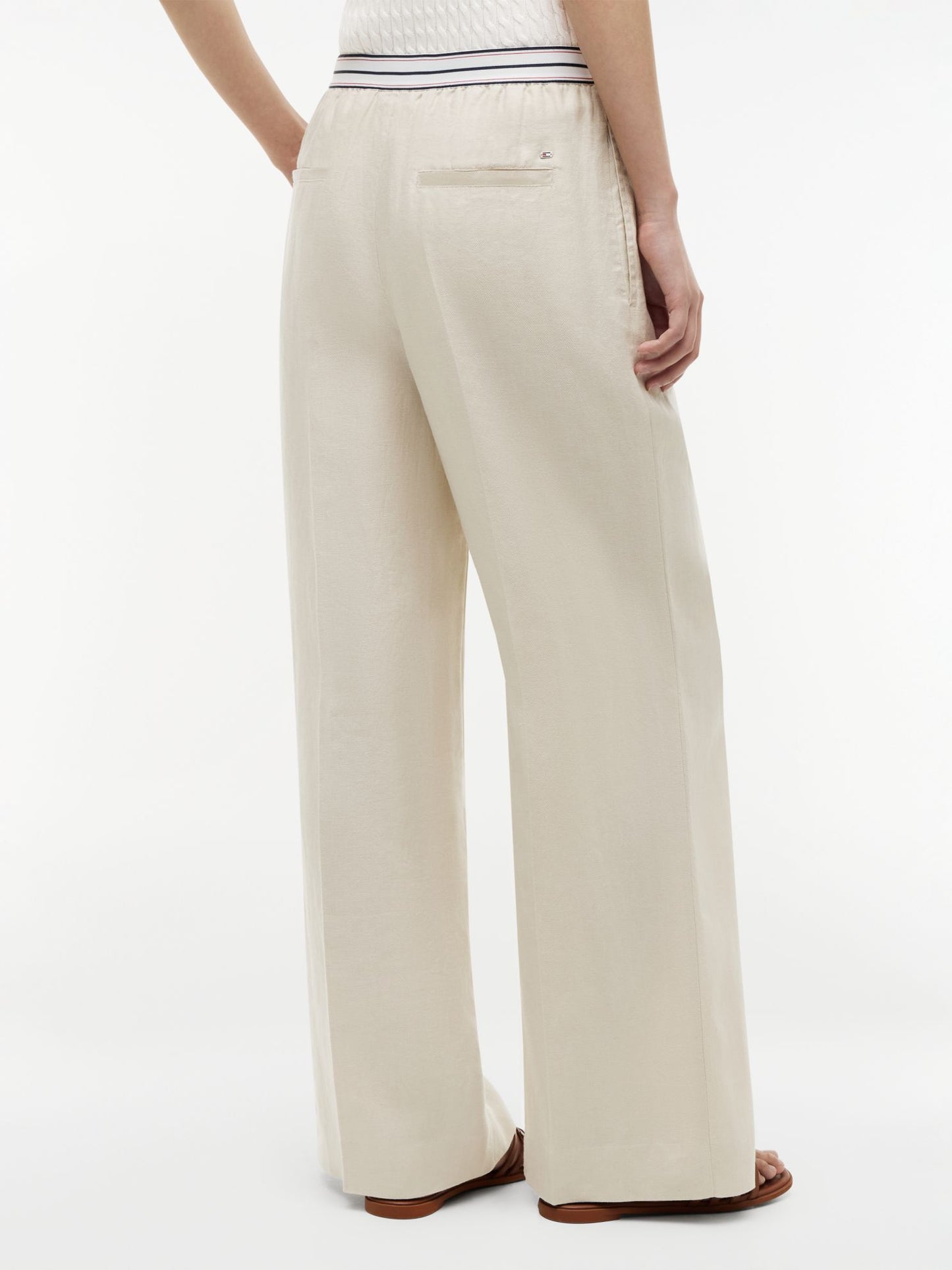 Tommy Hilfiger Straight Linen Pull-On Pant