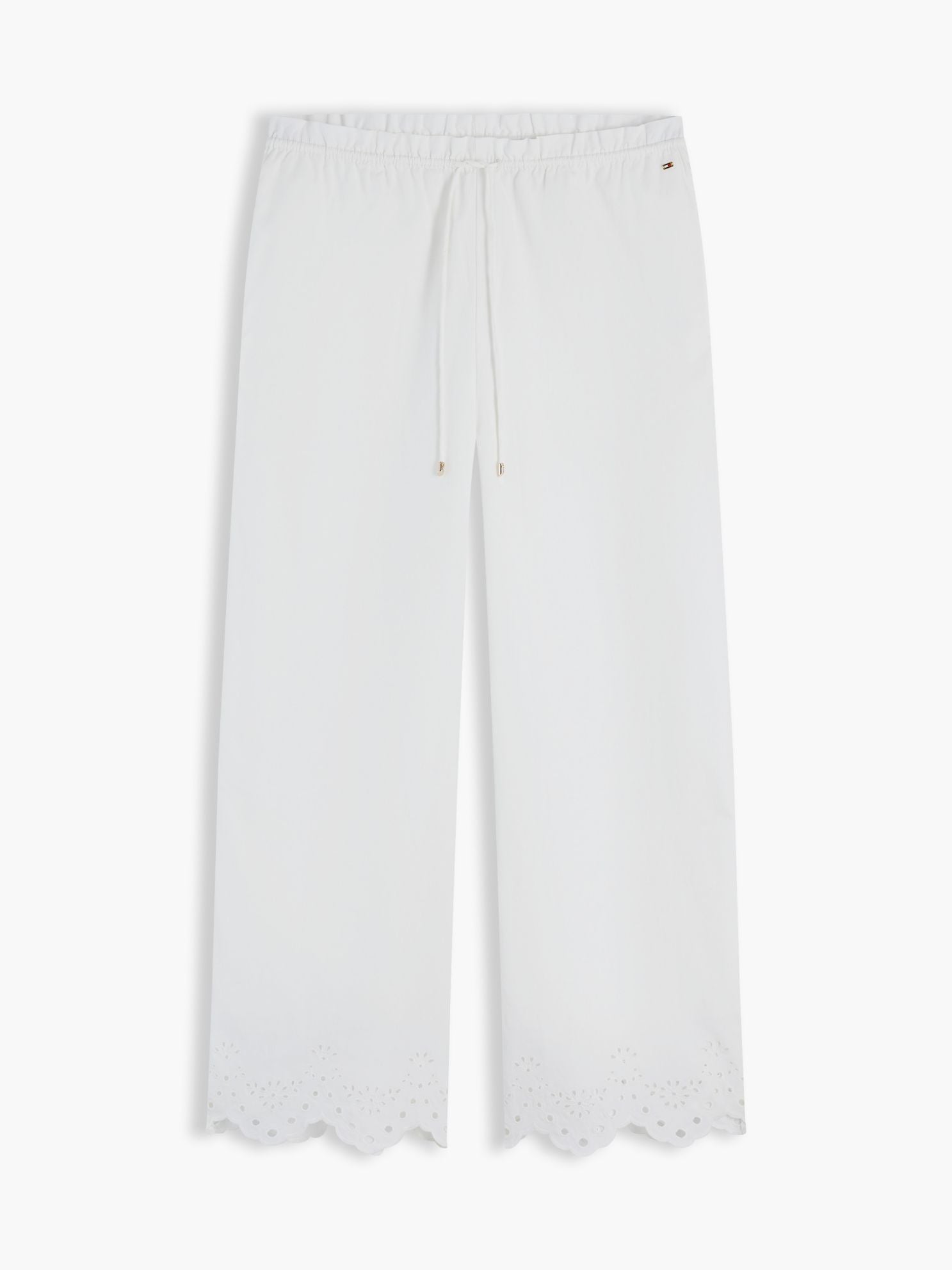 Tommy Hilfiger Embroidered Eyelet Cropped Pull-On Pant