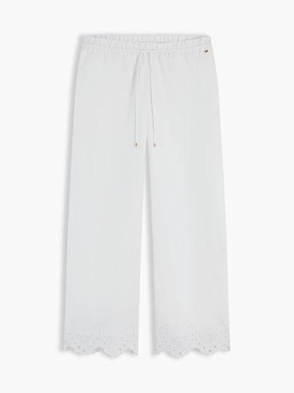 Tommy Hilfiger Embroidered Eyelet Cropped Pull-On Pant