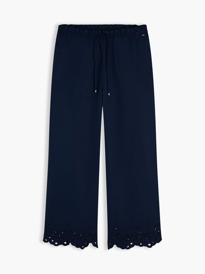 Tommy Hilfiger Embroidered Eyelet Cropped Pull-On Pant