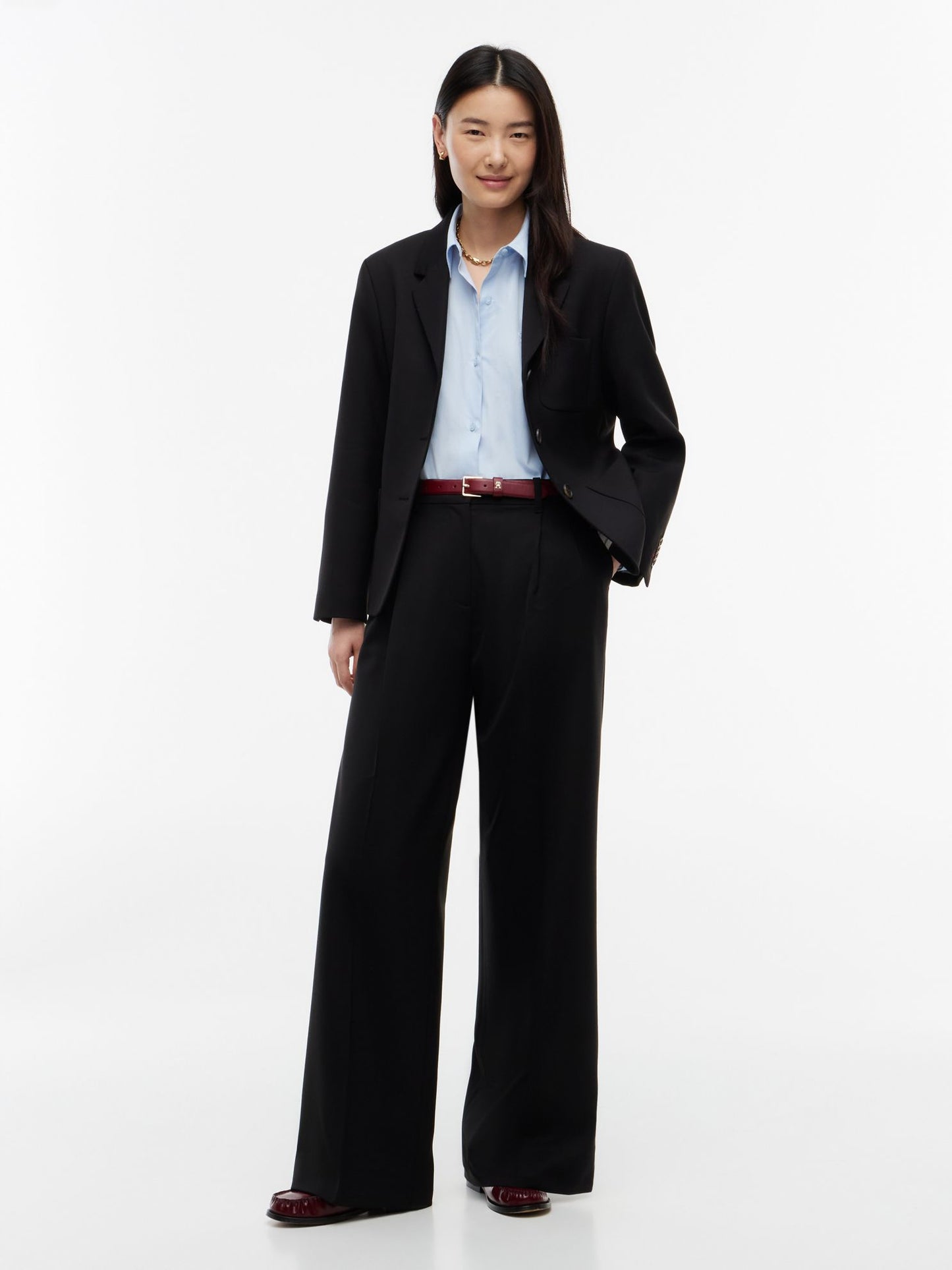 Tommy Hilfiger Wool-Blend Wide Leg Pant