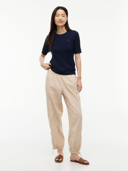 Tommy Hilfiger Linen-Cotton Blend Pull-On Pant